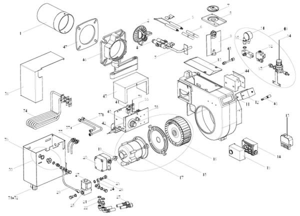 Nr. 45 Flammenwächter MZ770 47-90-22816 für G70 G100 GU70 GU100